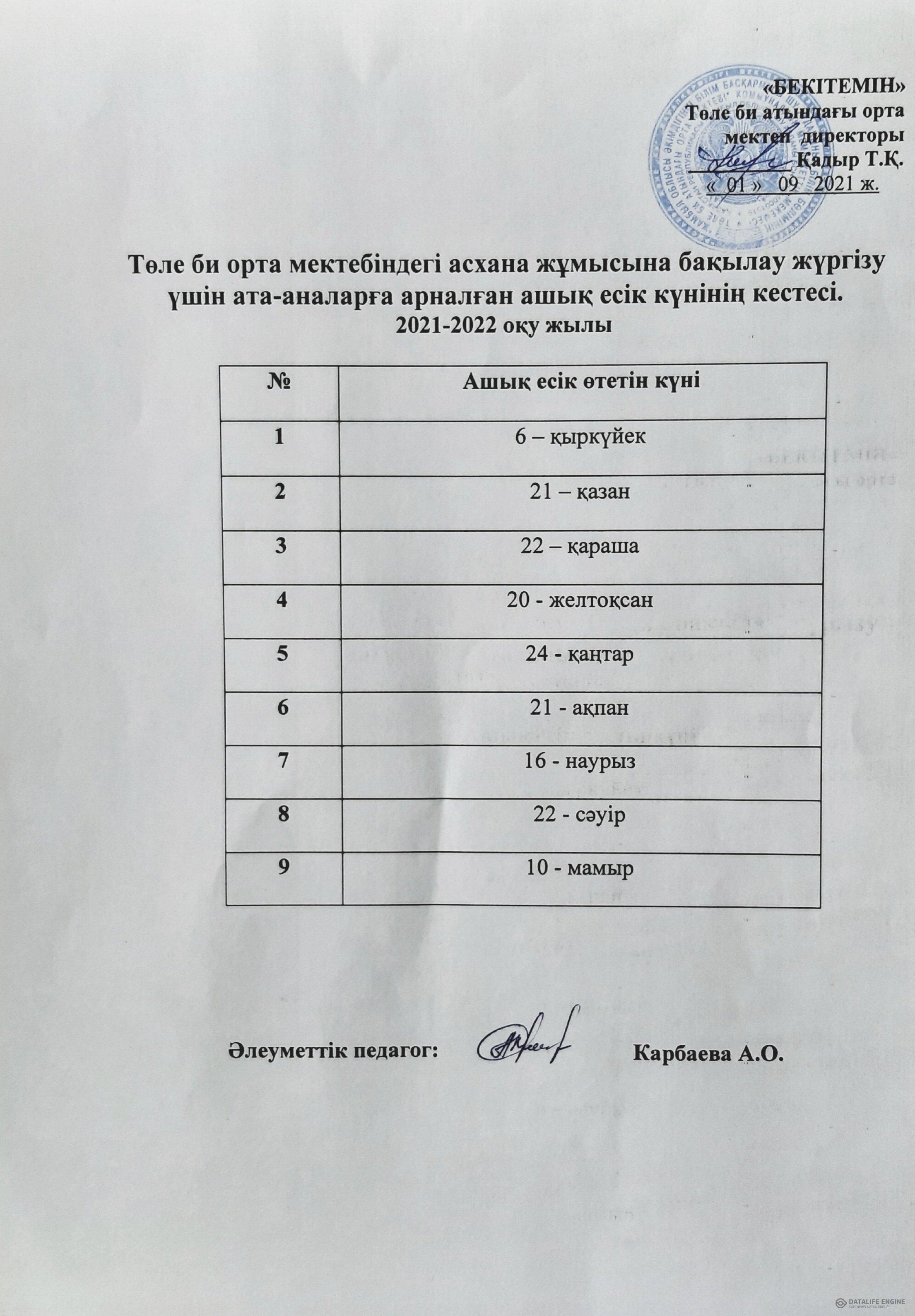 "Ашық есік " күні